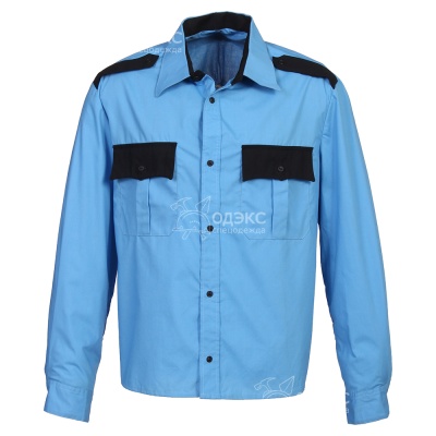 Рубашка охранника, дл. рукав (голубая)