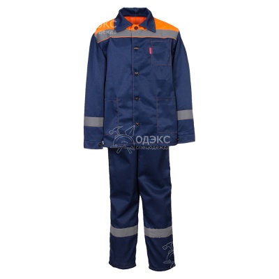Костюм Трасса (к+бр., тк.смесовая, син.+оранж., СОП)
